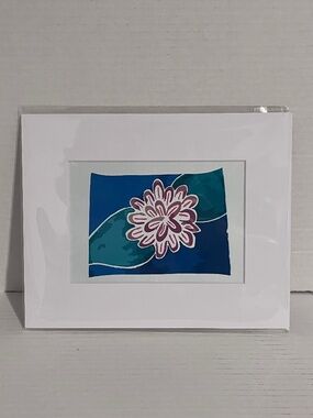Digitized Watercolor Flower Painting Art Print 5x7in Photo in 10x8in Mat